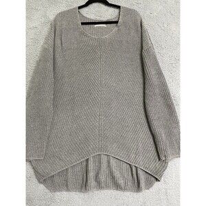 Urban Outfitters Women’s Oversized Pullover Gray Knit V-neck Sweater Size: Small